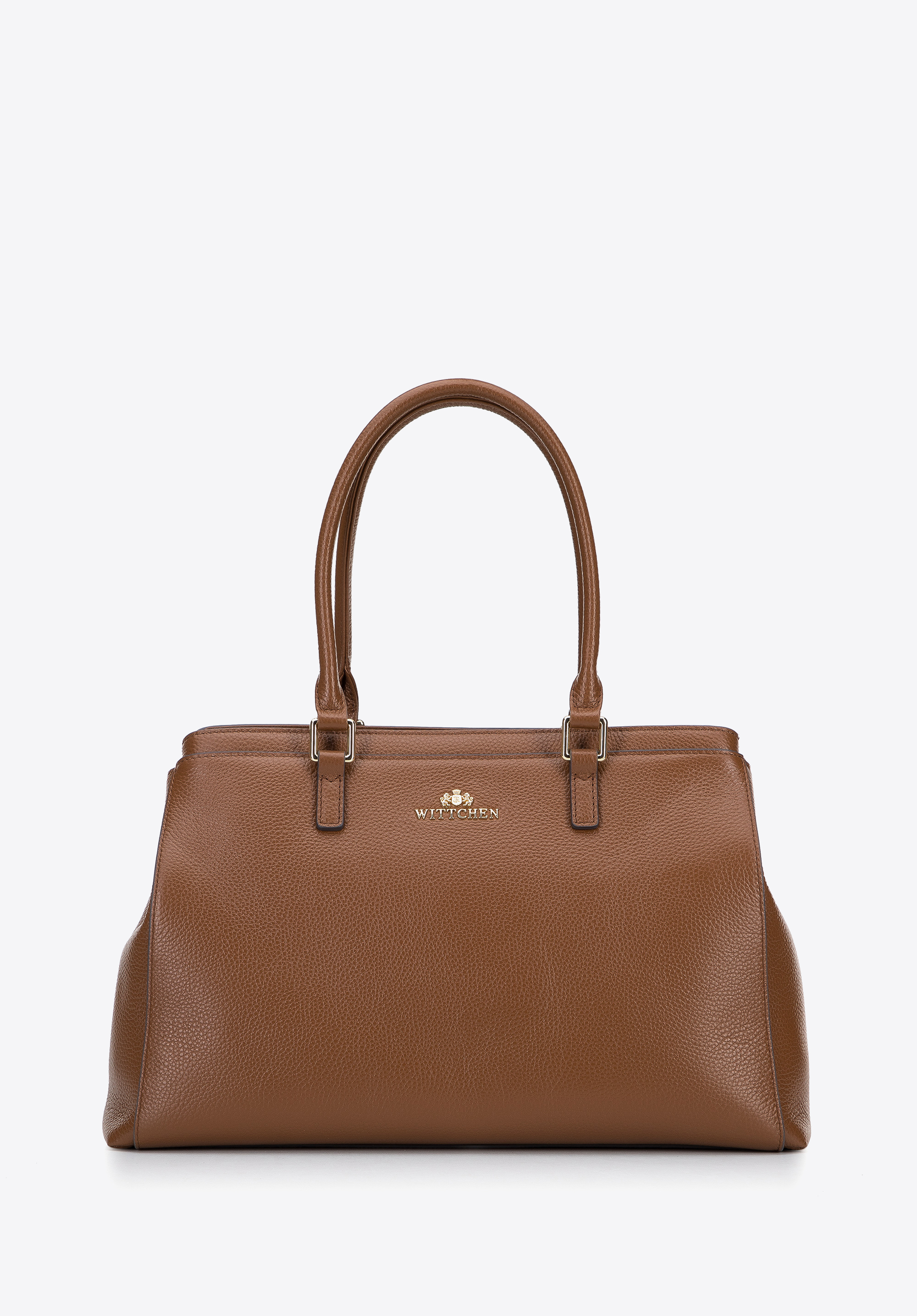 Klassische Köfferchen-Handtasche aus Leder
