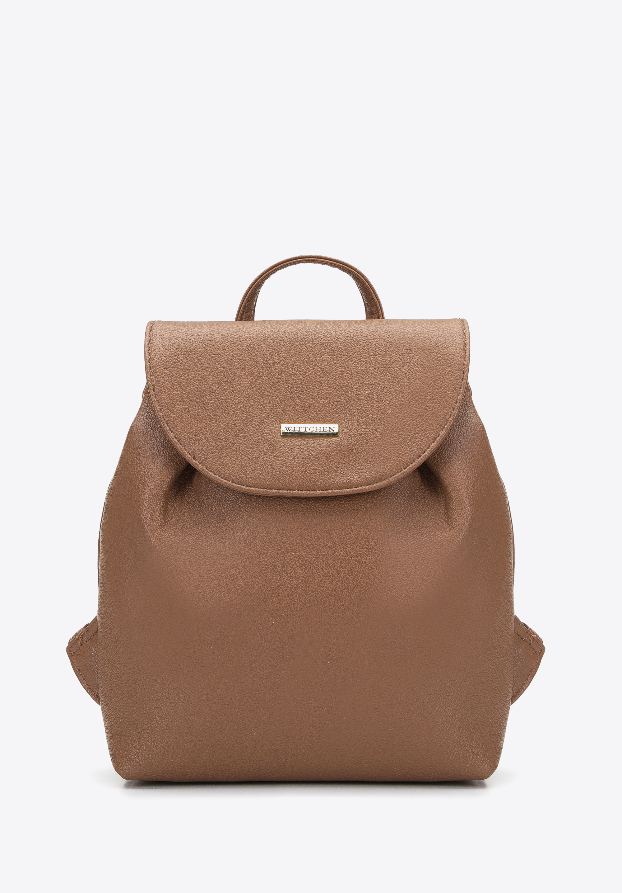 Klassischer Damenrucksack aus Ökoleder, braun, 96-4Y-727-4, Bild 1