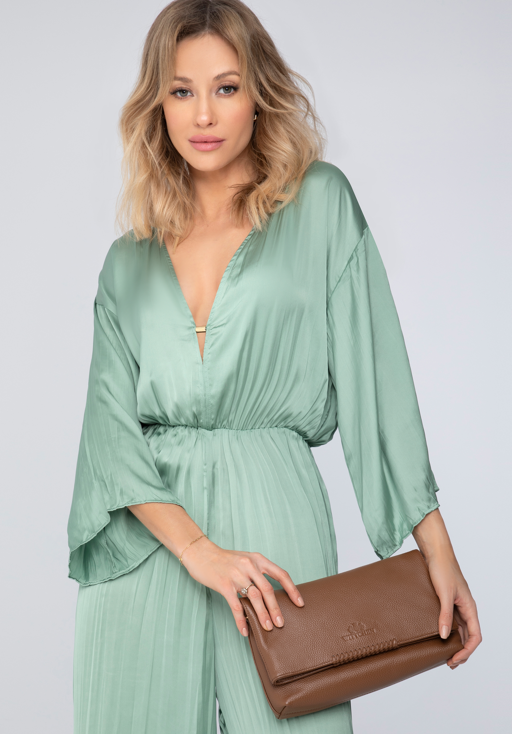 Kleine Damentasche aus Leder mit Riemen |WITTCHEN| 95-4E-647, braun, 95-4E-647-4, Bild 1