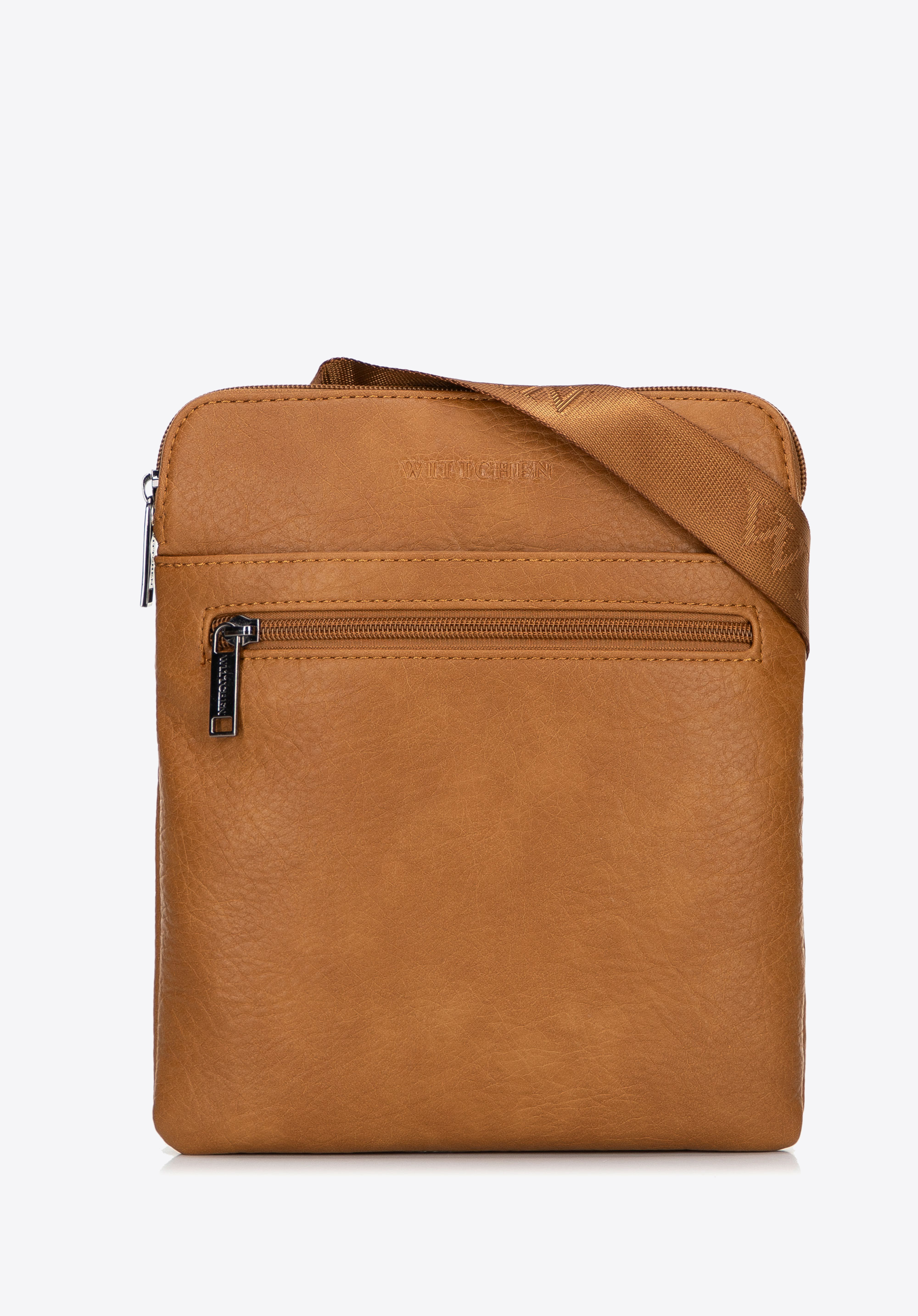 Kleine Umhängetasche aus Lederimitat, braun, 100-4P-912-5, Bild 1