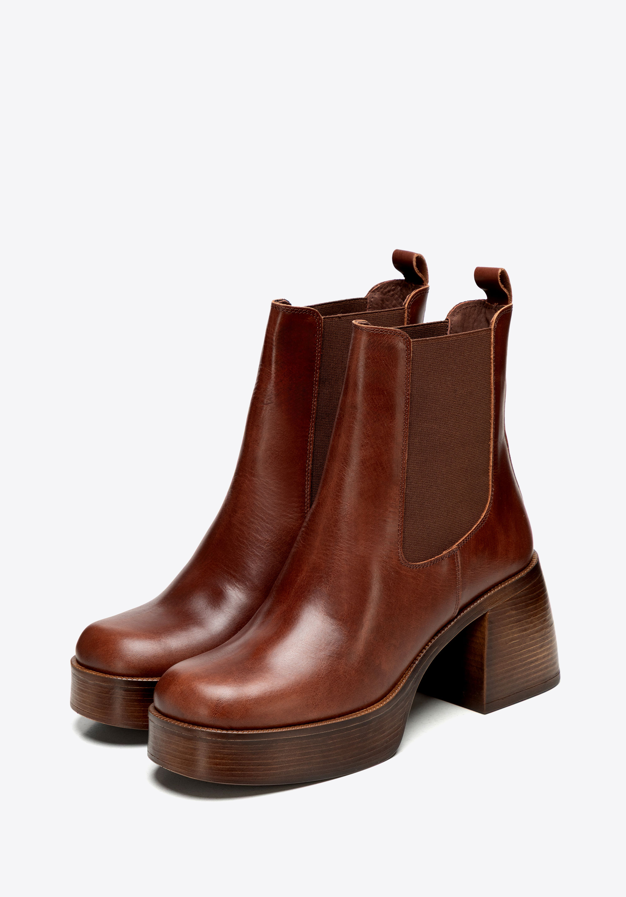 Plateau-Chelsea-Boots aus Leder, braun, 101-D-304-4-38, Bild 1