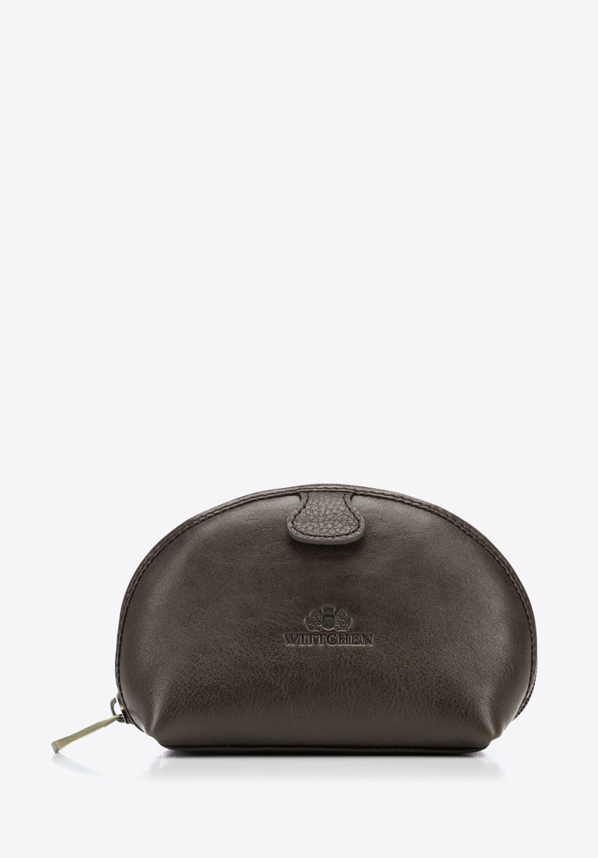 Damen-Kosmetiktasche aus Vollnarbenleder, braun, 21-3-005-4, Bild 1