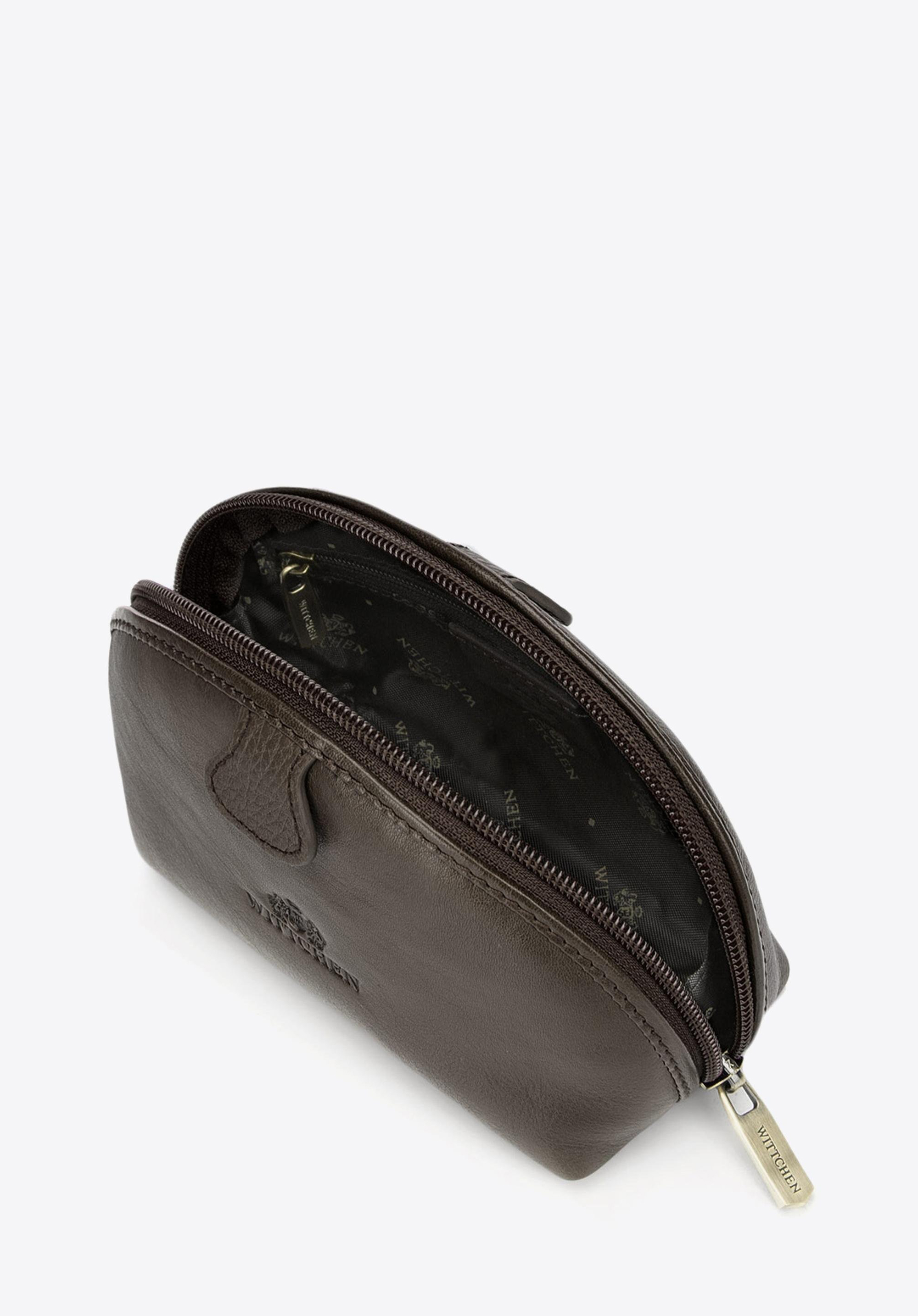 Damen-Kosmetiktasche aus Vollnarbenleder, braun, 21-3-005-4, Bild 1