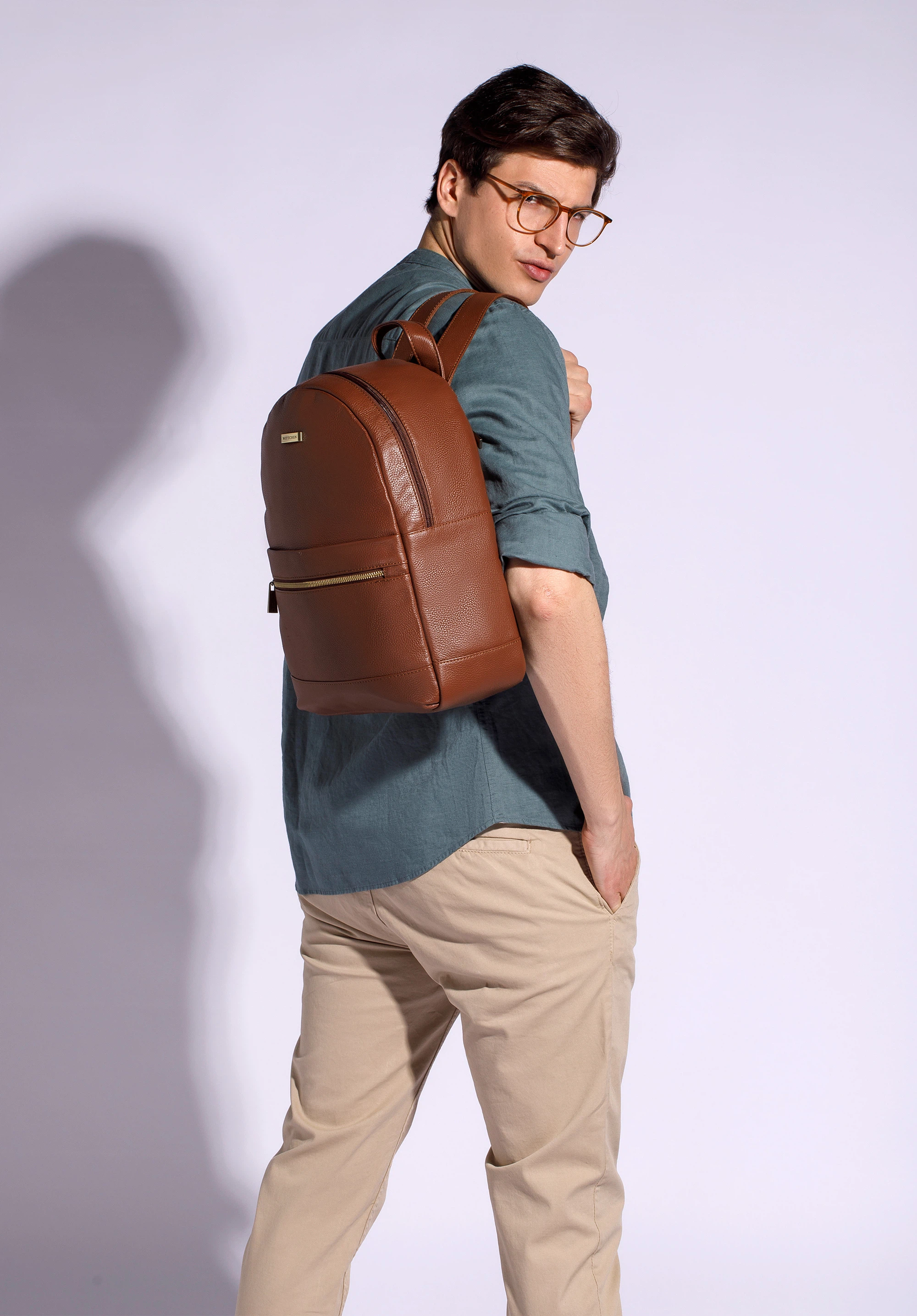 Laptop-Rucksack bis 11/12 Zoll aus Echtleder, braun, 94-3U-303-5, Bild 1