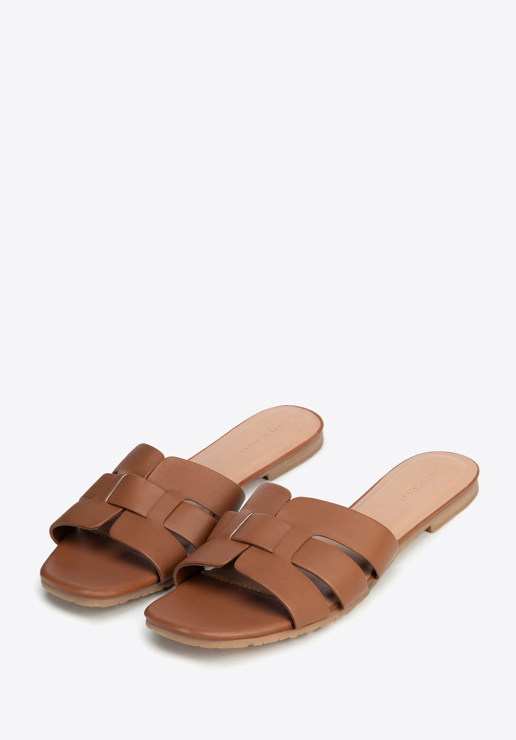 Ledersandalen mit Flechtdetails, braun, 102-D-704-4-41, Bild 1
