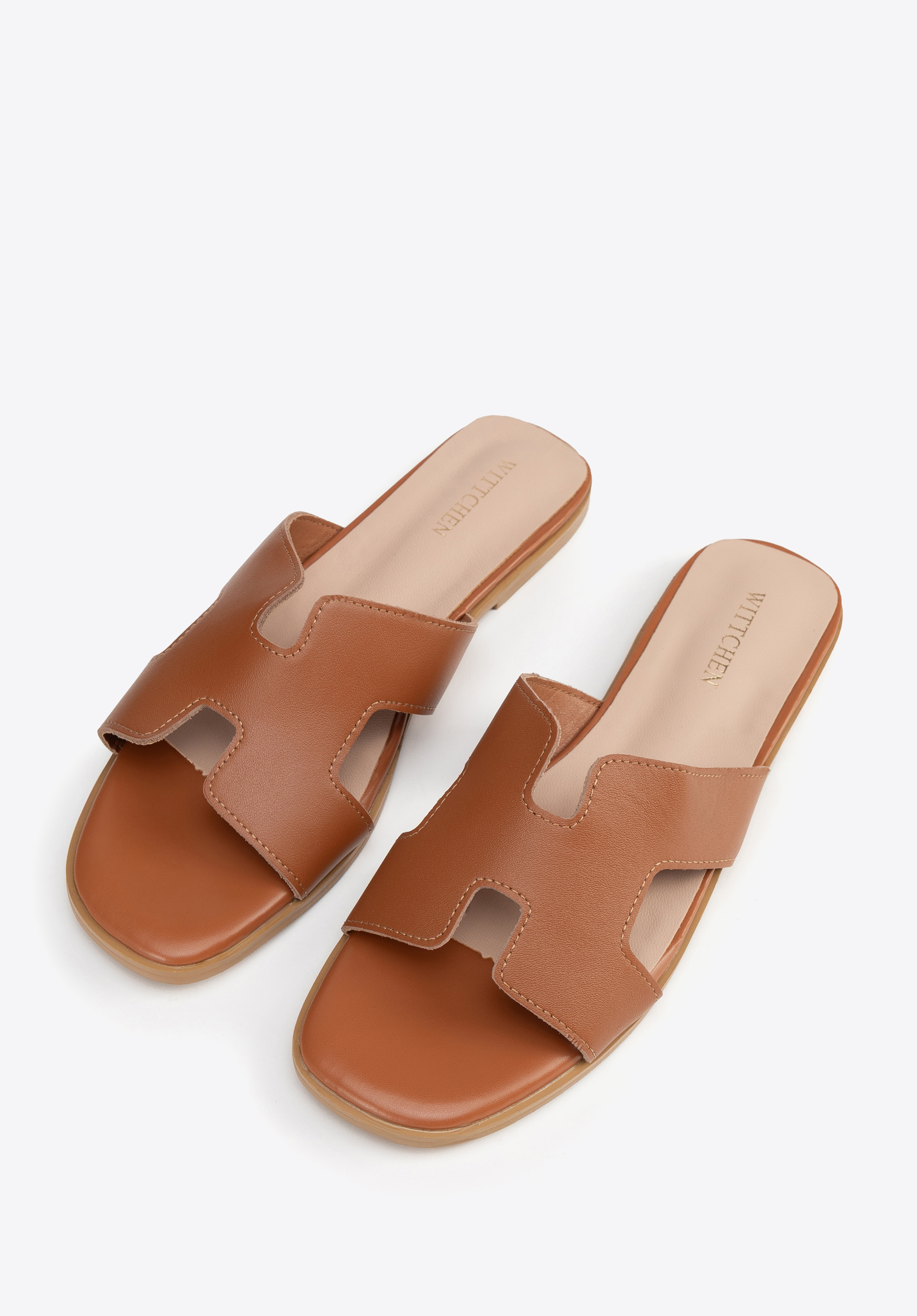 Ledersandalen mit H-förmigem Ausschnitt, braun, 100-D-851-5-37, Bild 1