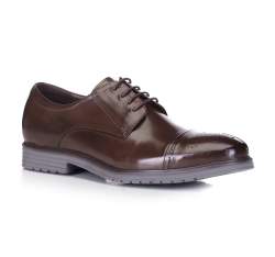 Derby-Schuhe aus Leder mit durchbrochenem Medaillon, braun, 88-M-922-4-42, Bild 1
