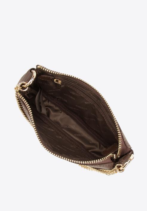 Mini-Tasche aus Leder mit Monogrammund Kette, braun, 34-3-002-1B, Bild 3