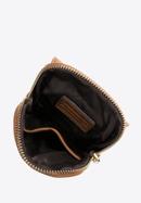 Mini-Tasche für Damen  aus gestepptem Leder, braun, 97-2E-611-5, Bild 3