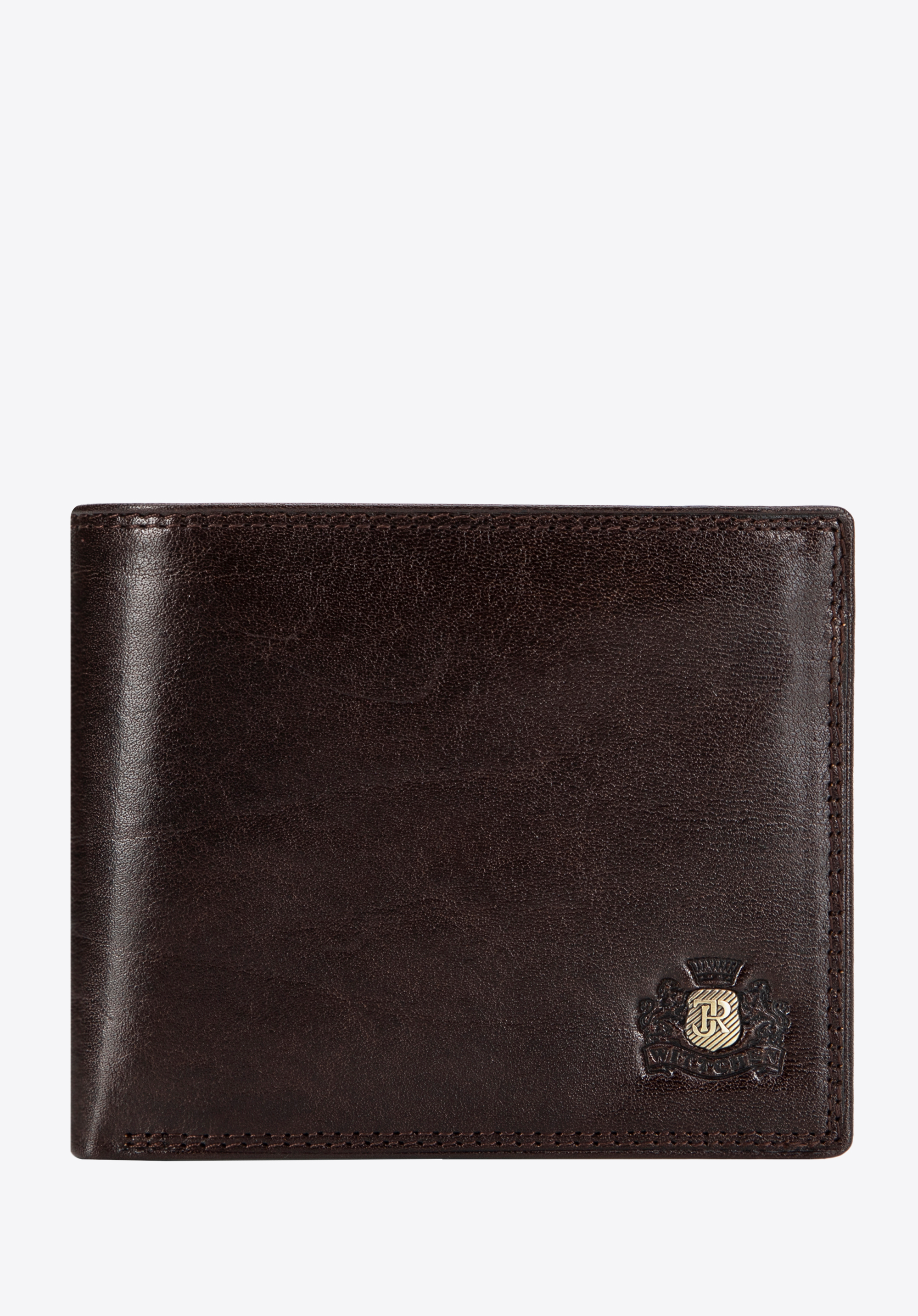 Mittelgroße Herrenbrieftasche aus Leder, braun, 39-1-040-3L, Bild 1