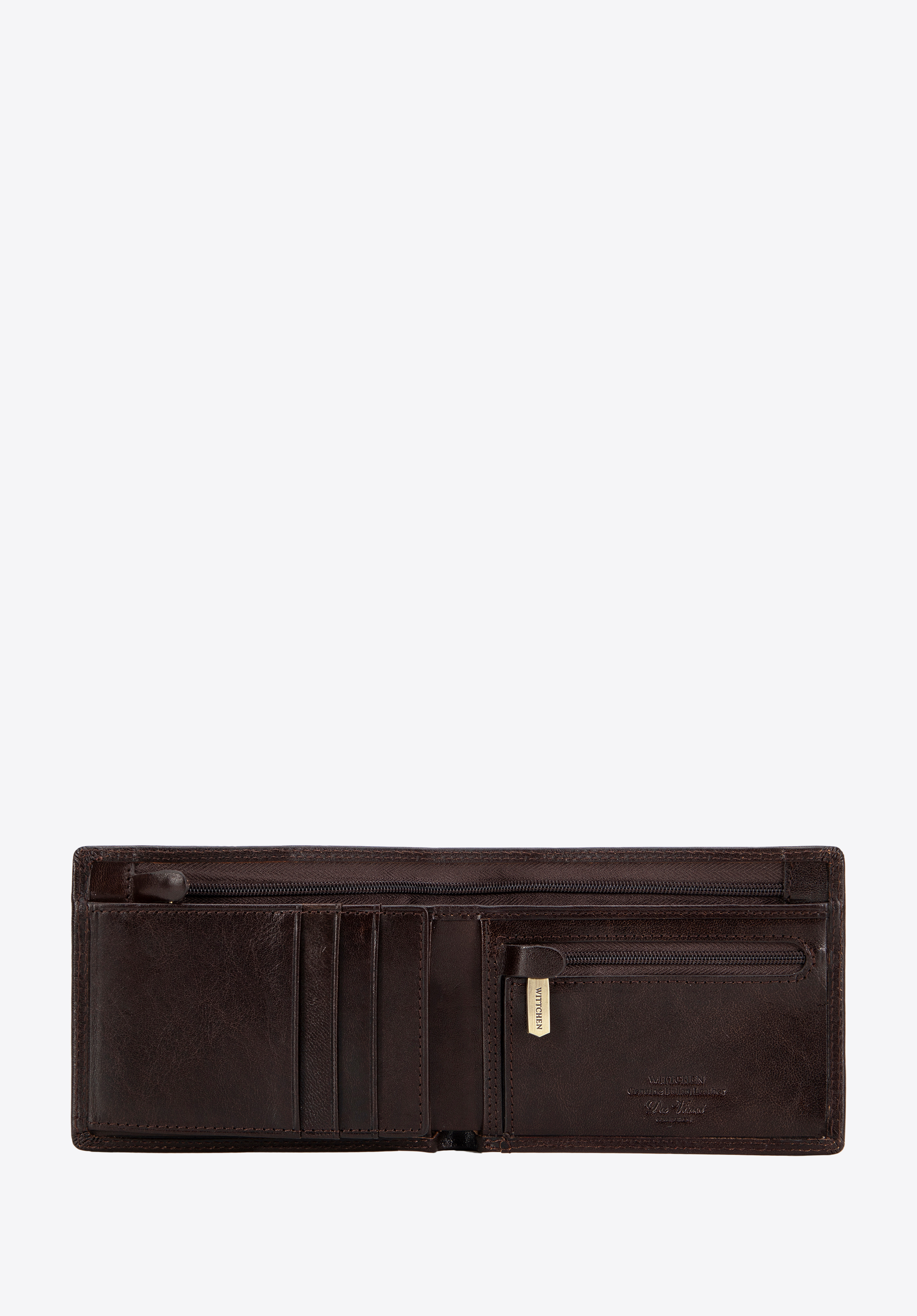 Mittelgroße Herrenbrieftasche aus Leder, braun, 39-1-040-3L, Bild 1