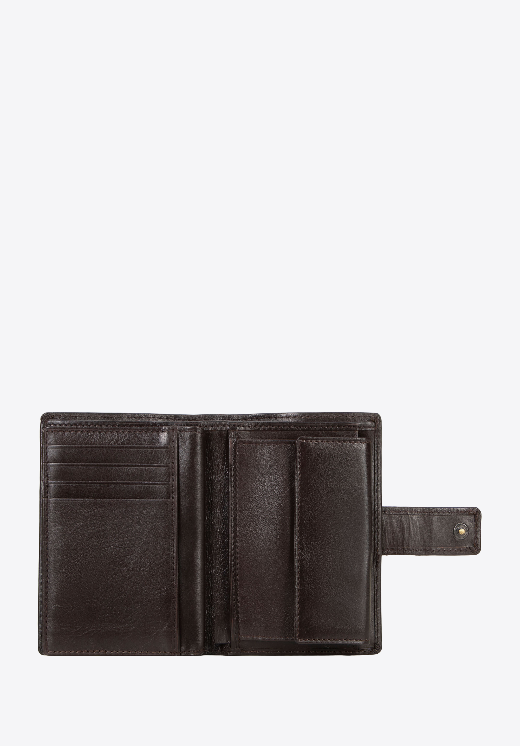 Mittelgroße Herrenbrieftasche aus Leder mit Druckknopfverschluss, braun, 21-1-291-L40, Bild 1