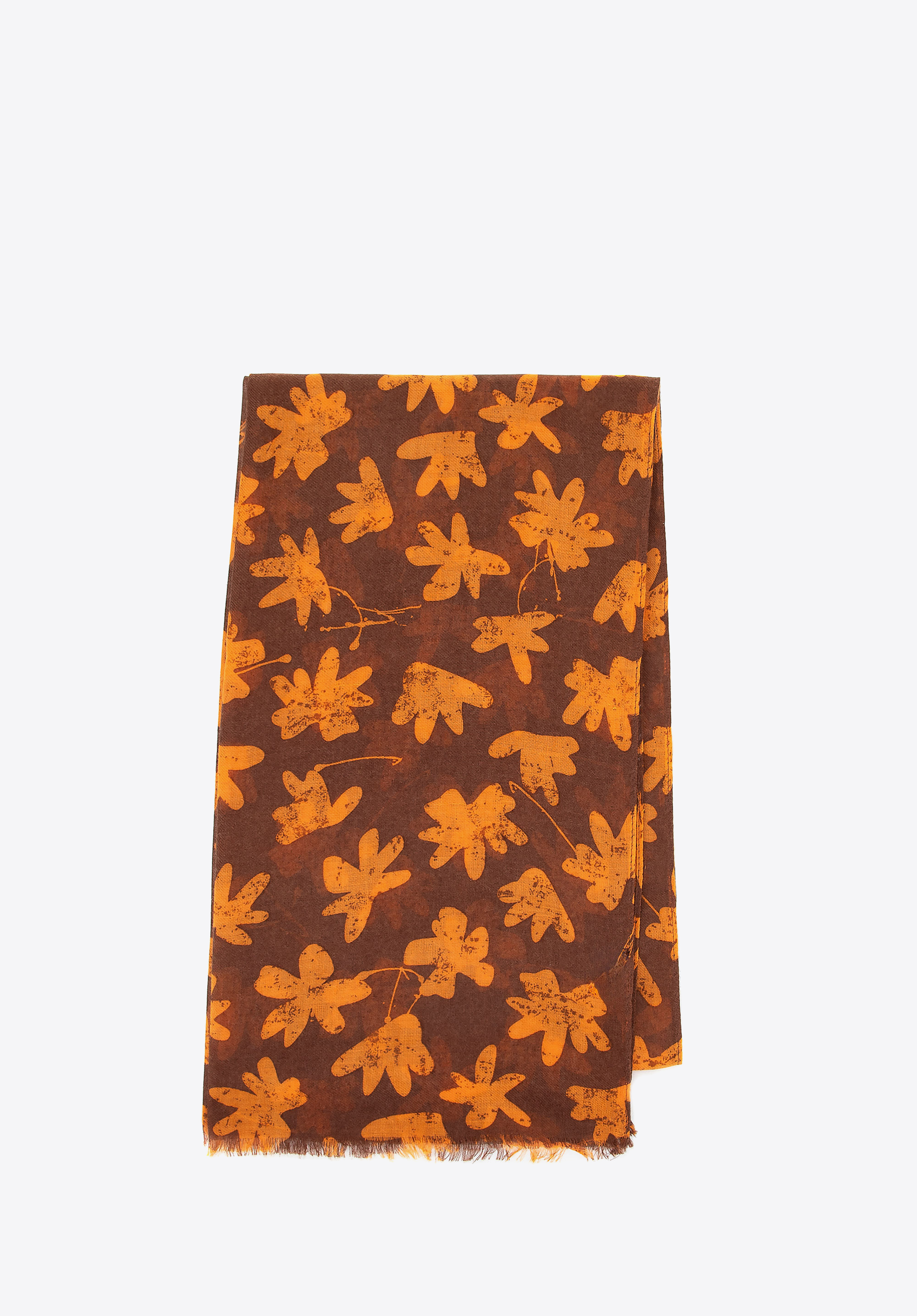 Gemusterter Damenschal, braun-orange, 100-7D-00X-X7, Bild 1