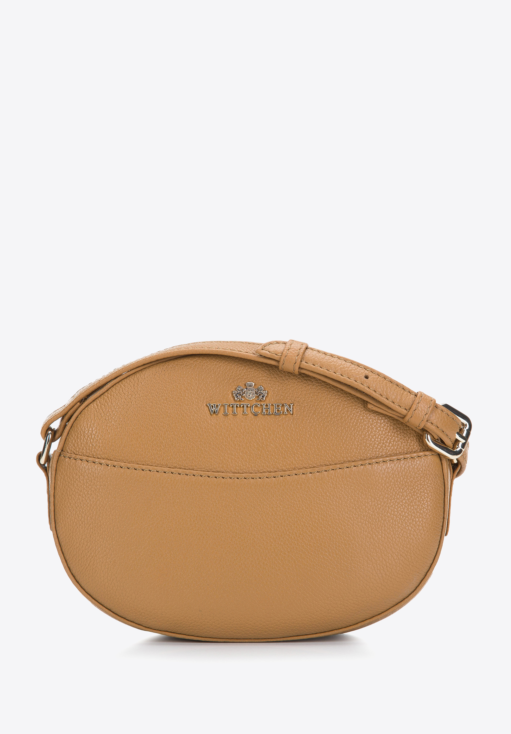 Ovale Leder- Brieftasche für Damen, braun, 97-4E-018-4, Bild 1