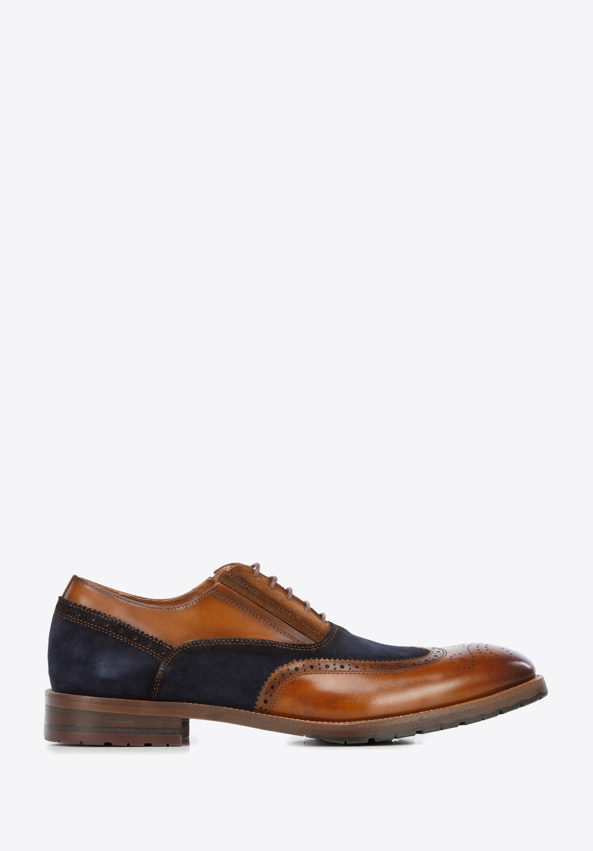 Schattierte Oxfords für Herren aus zwei Lederarten, braun, 96-M-705-5-40, Bild 1