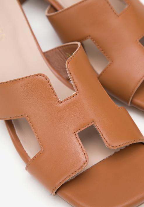 Pantoletten aus Leder mit Blockabsatz, braun, 98-D-974-5-37, Bild 8
