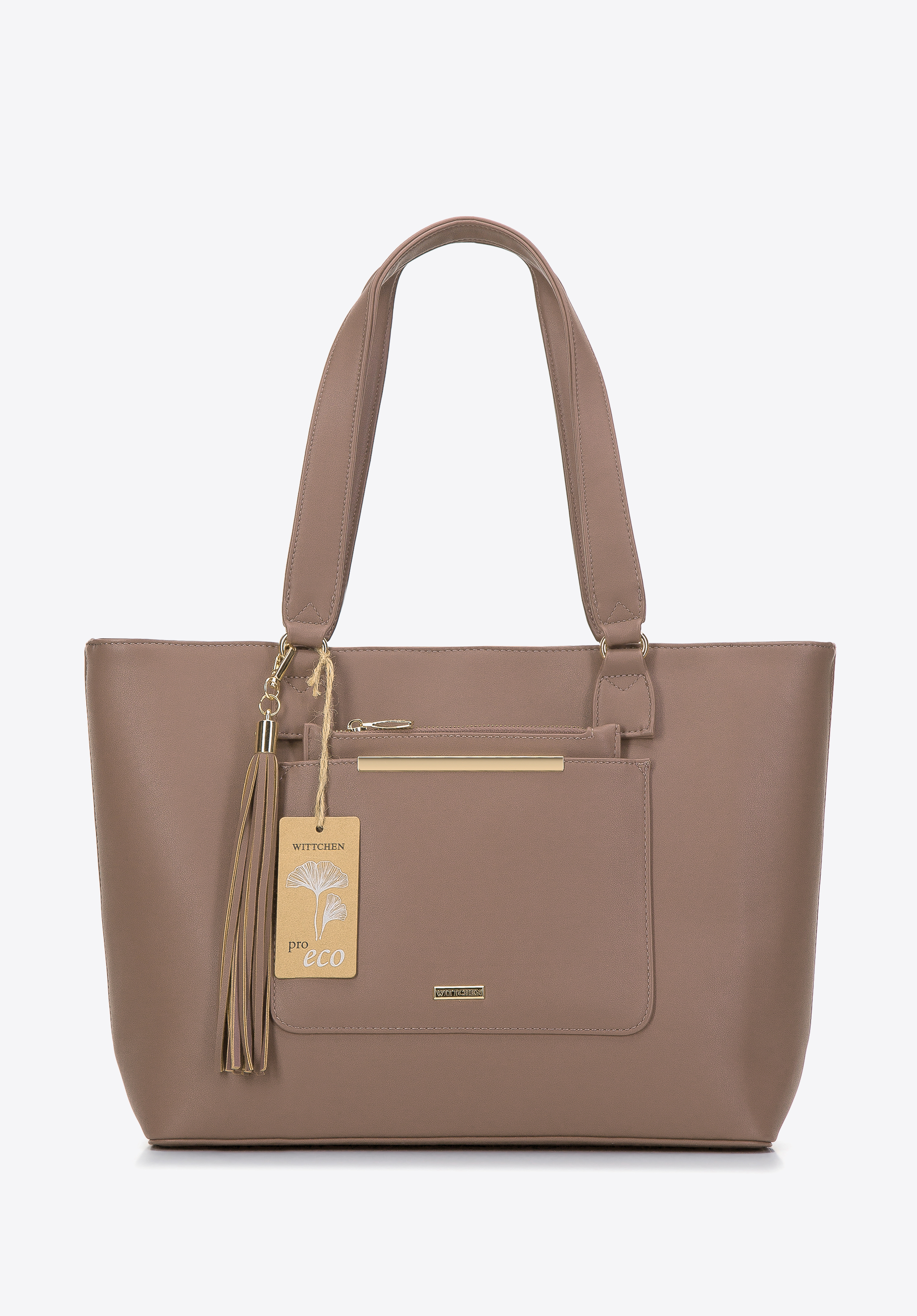 Shopper-Tasche mit herausnehmbarer Pro-Öko-Tasche, braun, 97-4Y-231-4, Bild 1