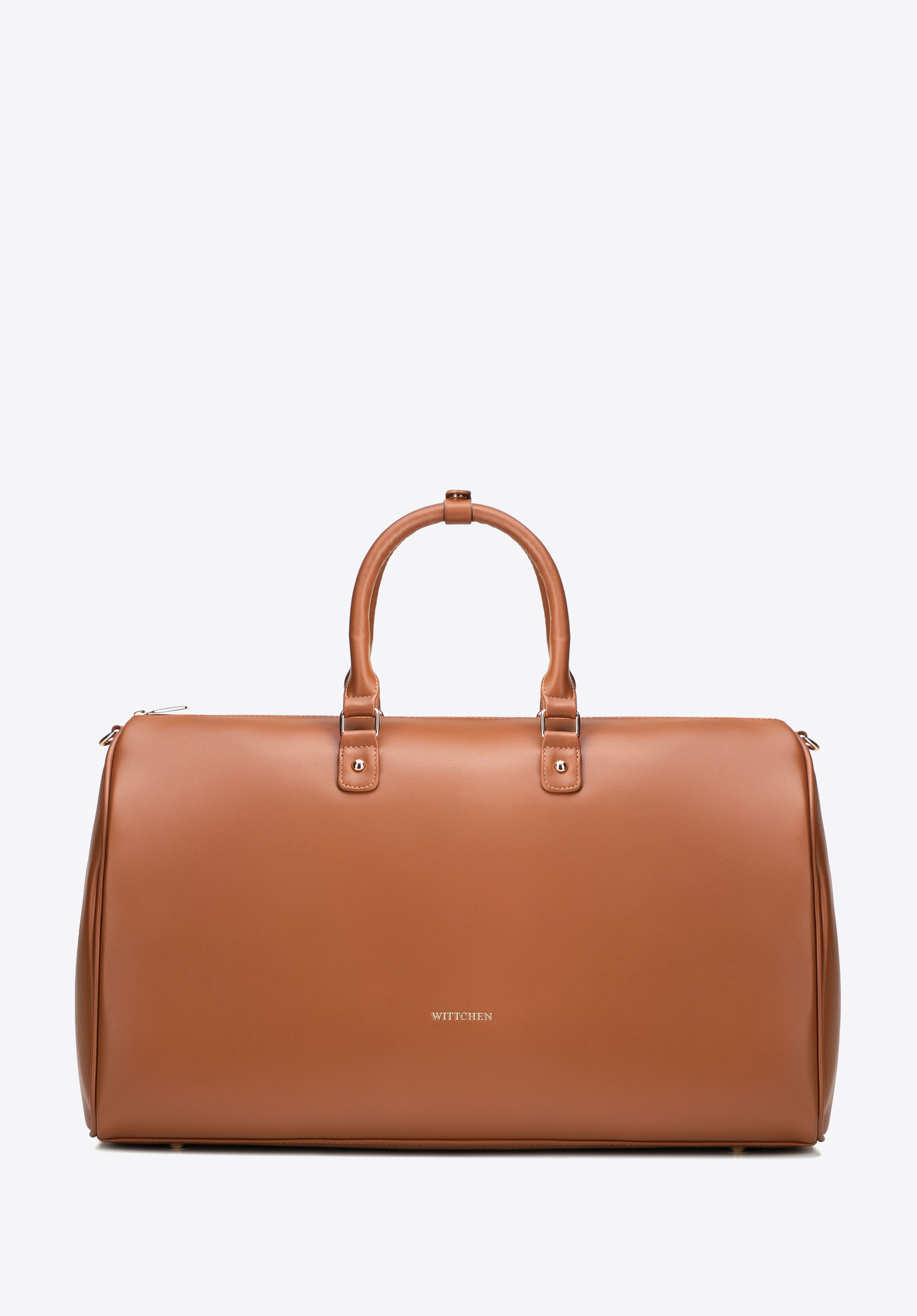 Reisetasche für Damen aus Kunstleder mit verstellbarem Riemen, braun, 102-4Y-906-5, Bild 1