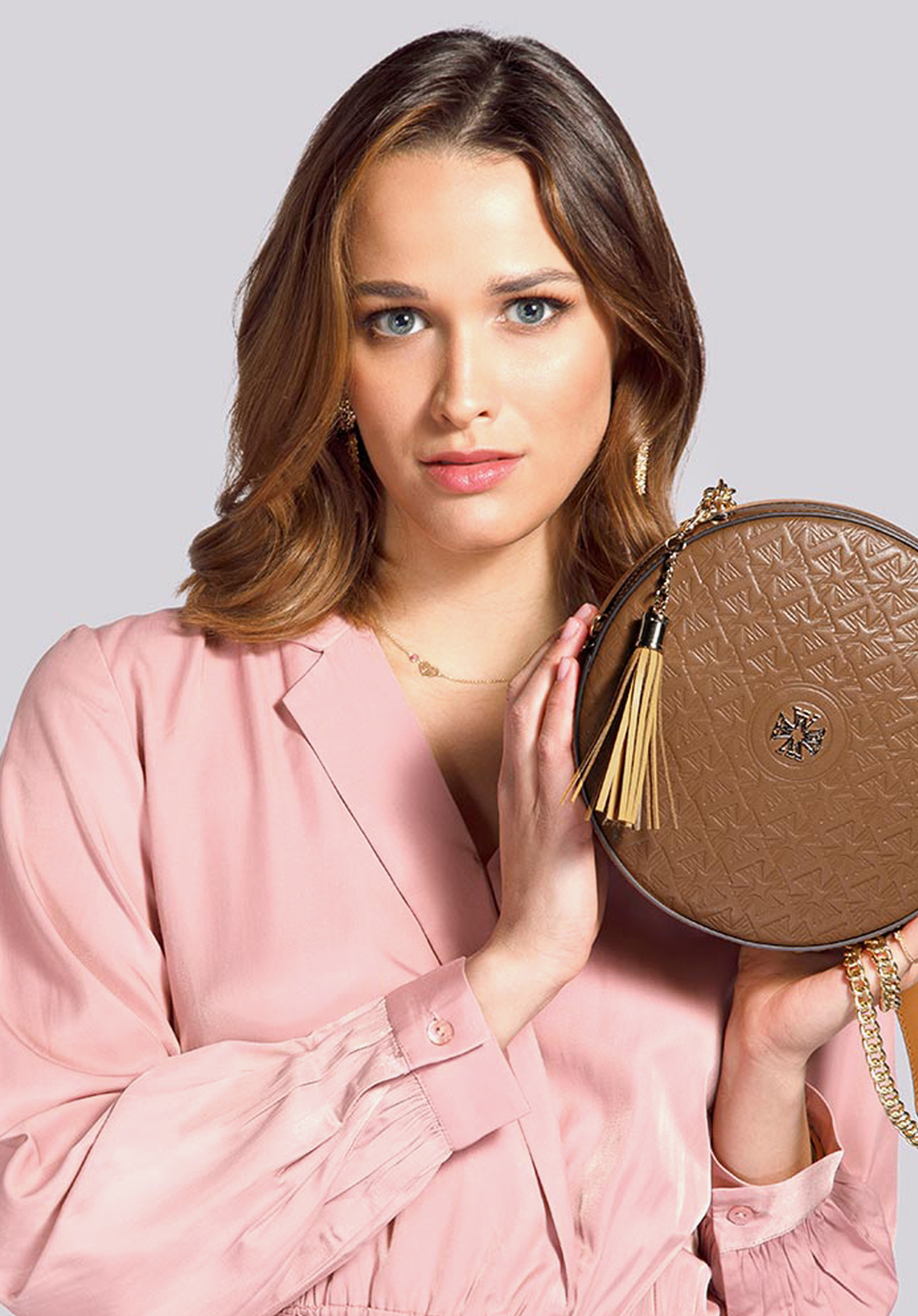 Runde Crossbody Tasche aus Leder – Limitierte Auflage, braun, 92-4E-662-5, Bild 1