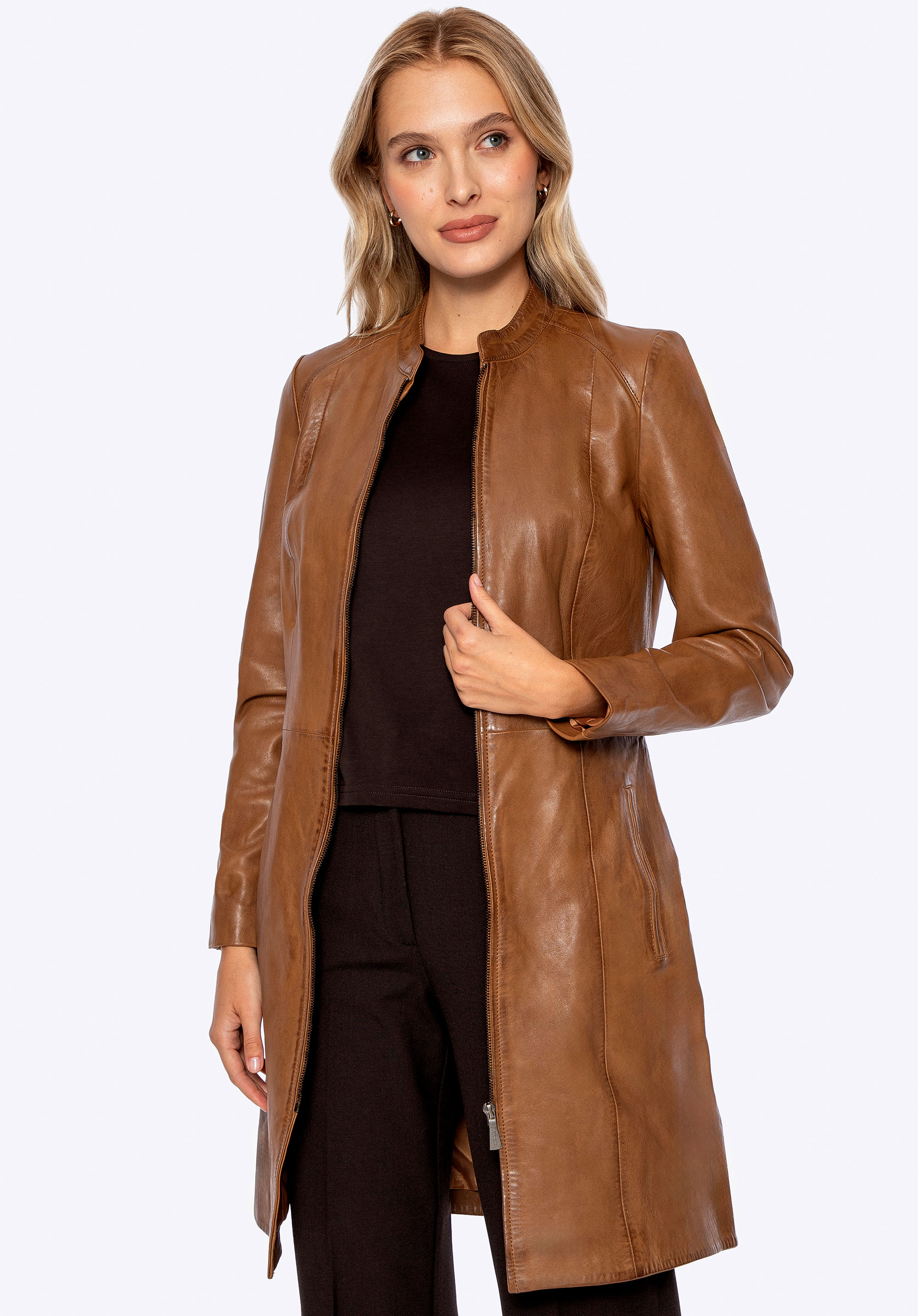 Schaffell-Ledermantel, braun, 101-09-400-5-S, Bild 1