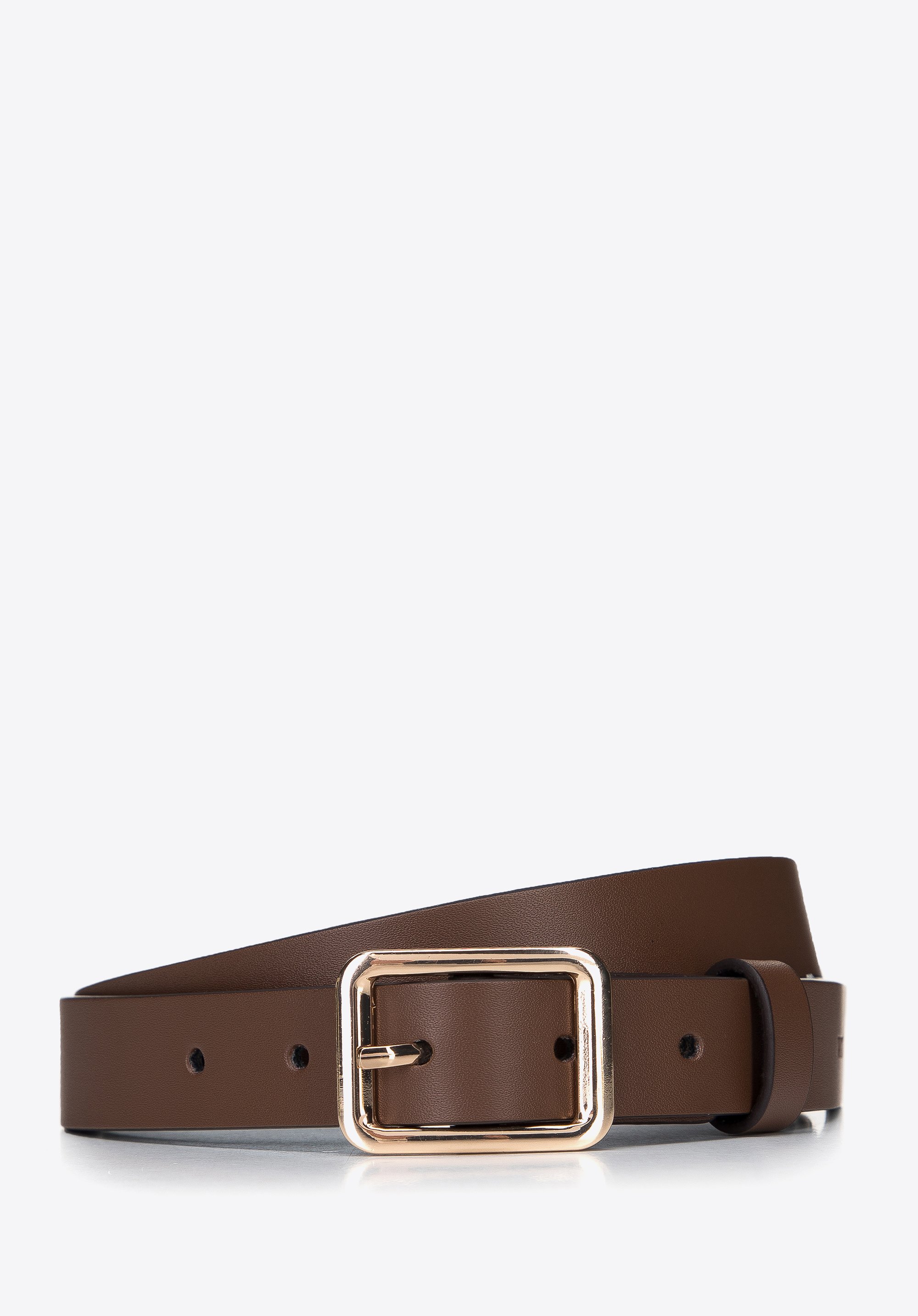 Schmaler Ledergürtel für Damen, braun, 97-8D-917-4-XL, Bild 1