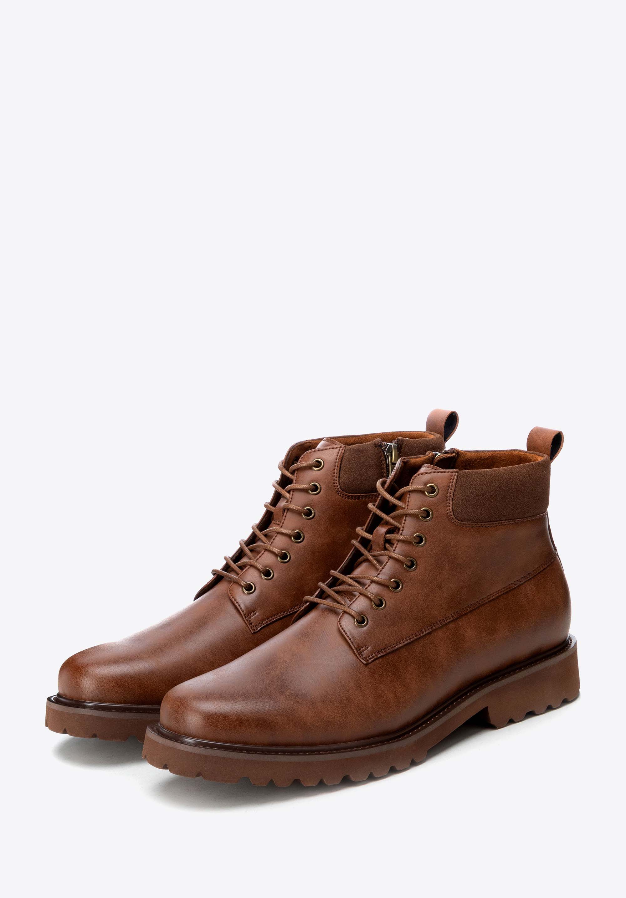 Schnürstiefeletten für Herren mit Reißverschluss, braun, 103-MP-304-4-45, Bild 1