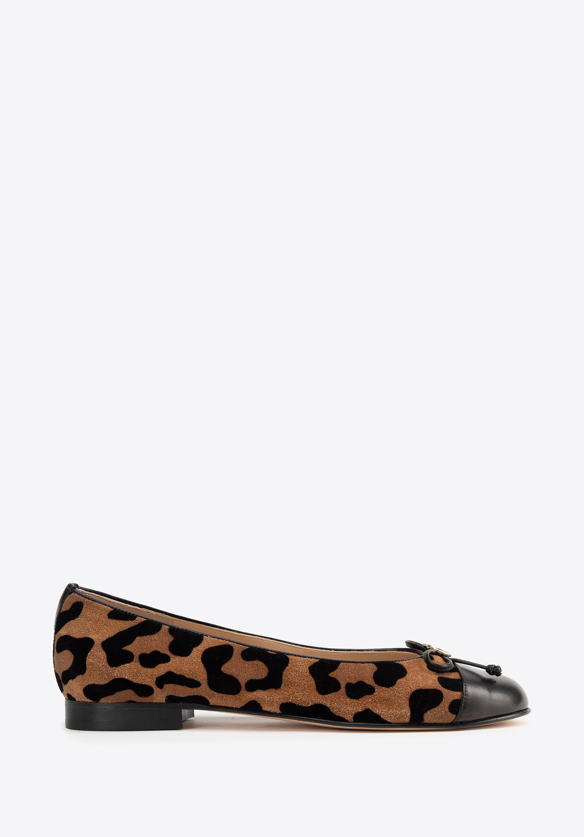 Damen Ballerinas aus Naturleder mit Leopardenmuster, braun-schwarz, 100-D-110-4-41, Bild 1