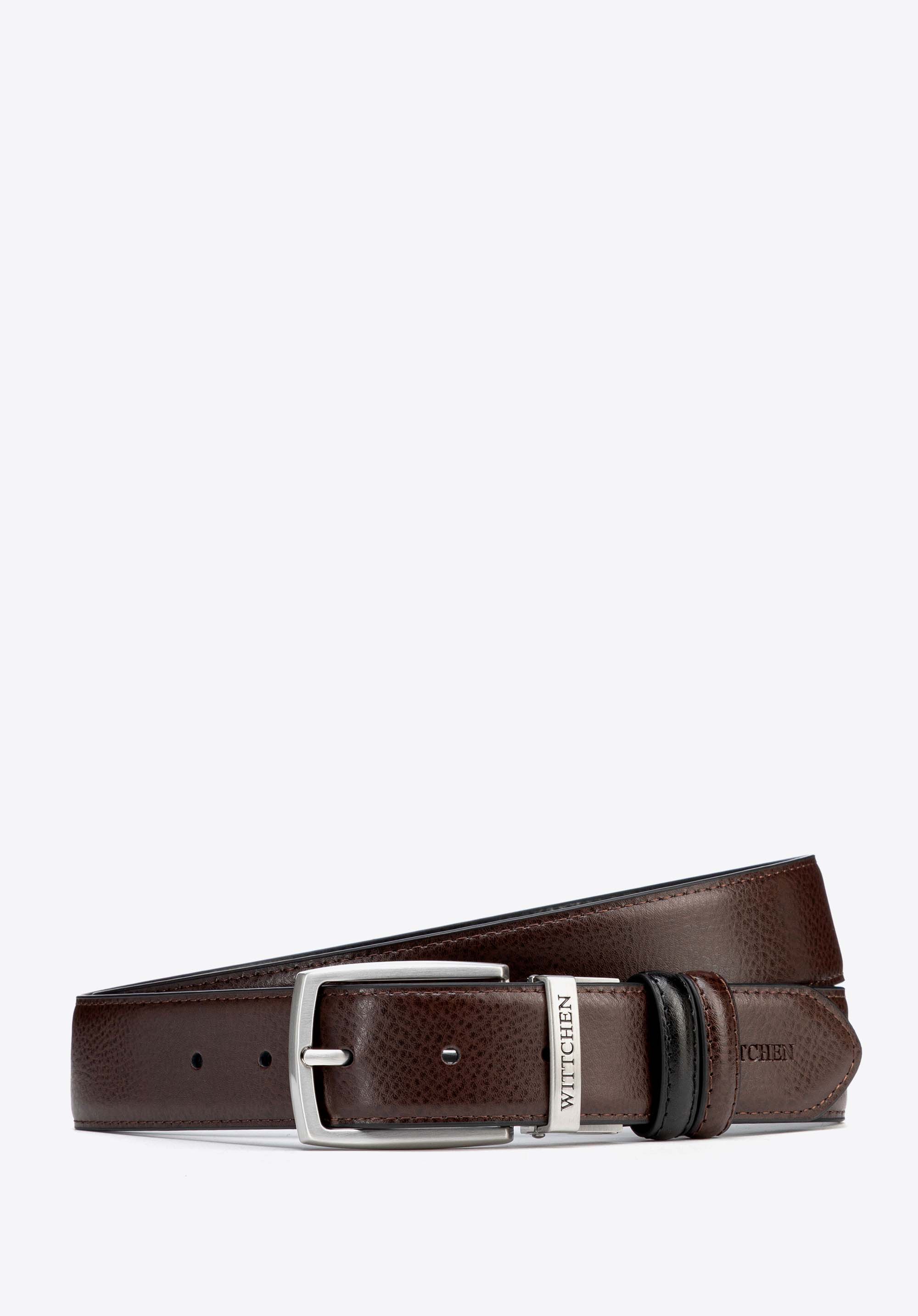 Eleganter, wendbarer Ledergürtel für Herren, braun-schwarz, 103-8M-918-4-90, Bild 1