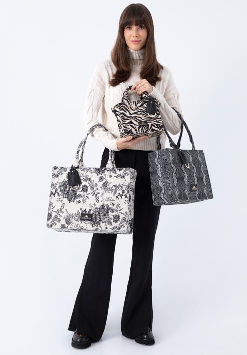 Shopper-Tasche mit Tiermuster, grau-schwarz, 97-4E-504-X5, Bild 20