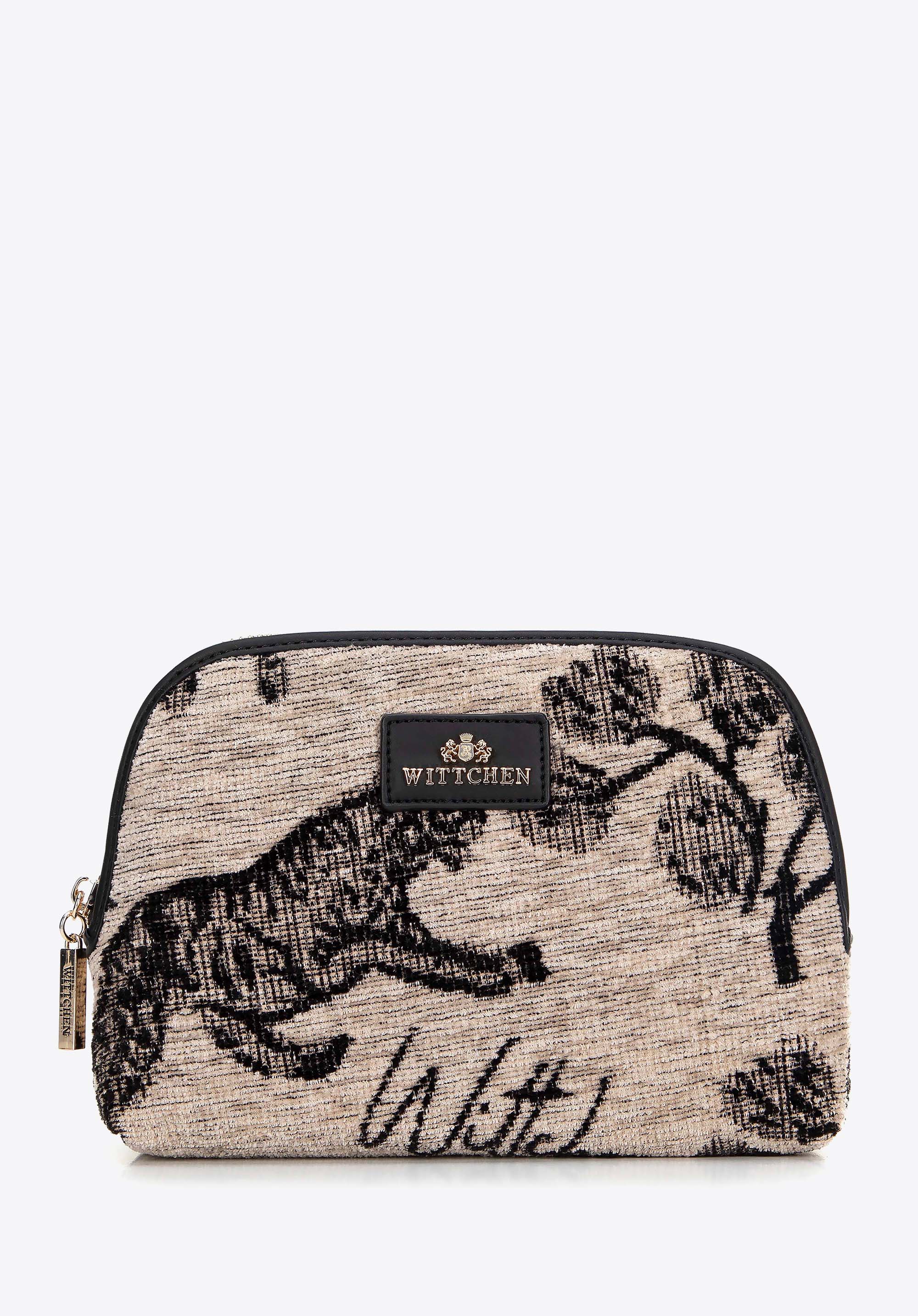 Jacquard gemusterte Kosmetiktasche für Damen, braun-schwarz, 99-4E-504-X9, Bild 1