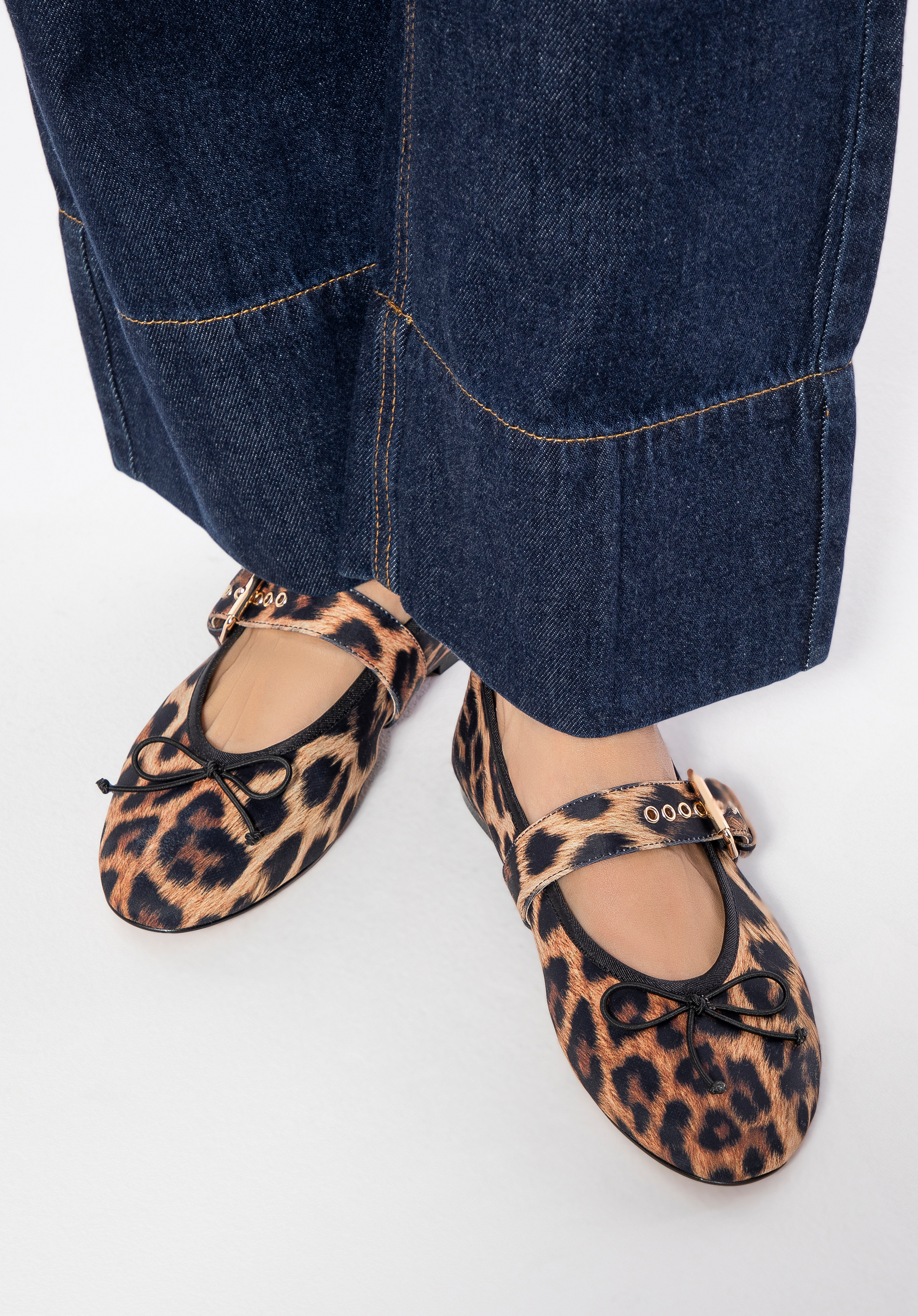 Lycra-Ballerinas mit Animalprint, braun-schwarz, 100-DP-351-1-38, Bild 1