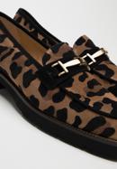 Mokassins für Damen aus Wildleder mit Leopardenmuster und glänzender Schnalle, braun-schwarz, 98-D-100-1-38, Bild 7