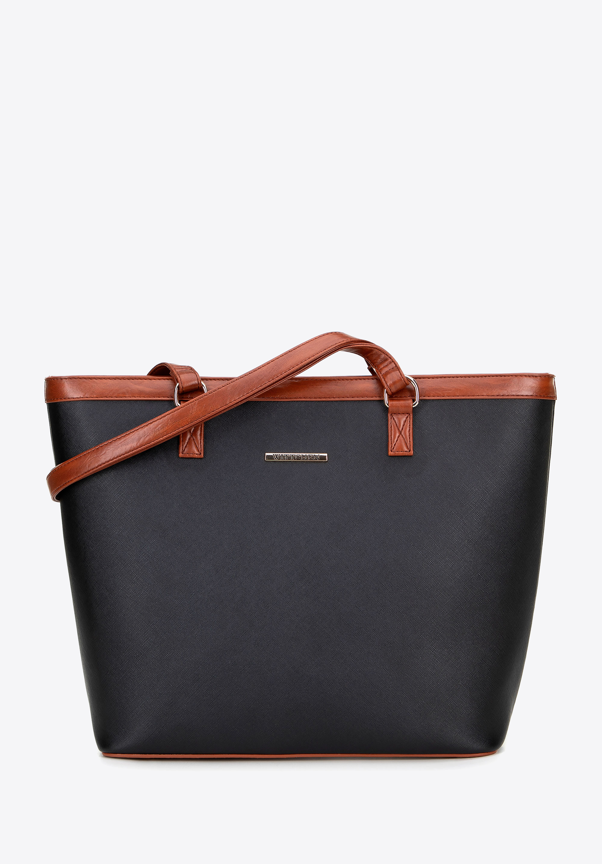 Shopper aus Öko-Leder für Damen, braun-schwarz, 100-4Y-005-1G, Bild 1