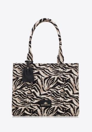 Shopper-Tasche mit Tiermuster, braun-schwarz, 97-4E-504-X4, Bild 1