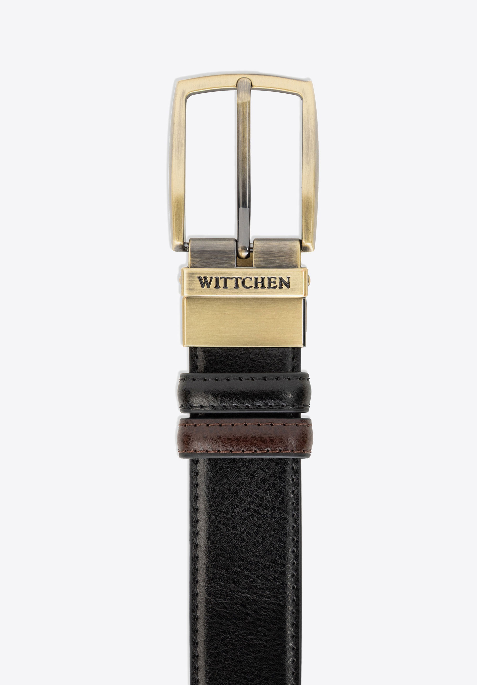 Wendbarer Herren-Ledergürtel mit drehbarer Schnalle, braun-schwarz, 103-8M-919-4-11, Bild 1