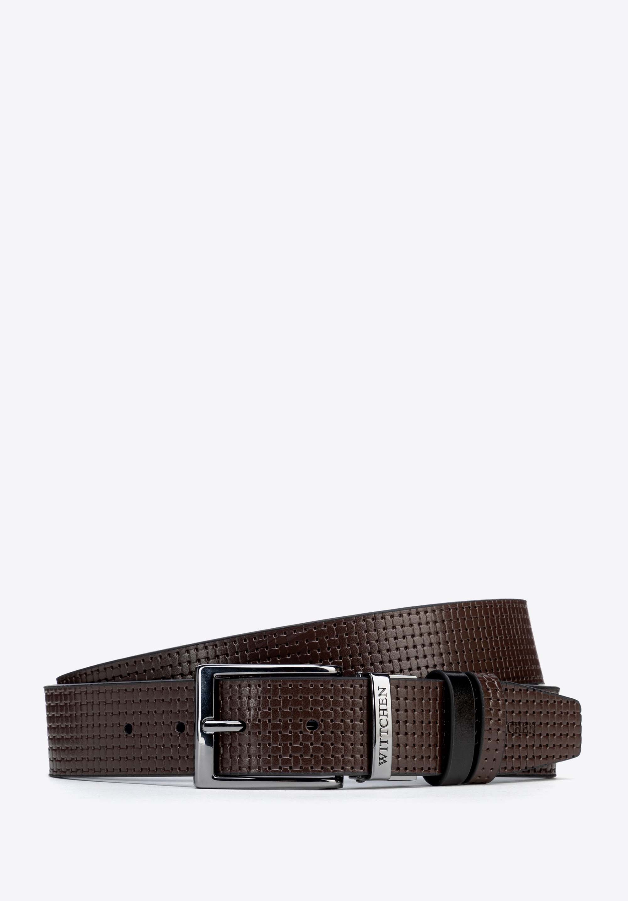 Wendbarer Ledergürtel für Herren, braun-schwarz, 103-8M-921-4-13, Bild 1