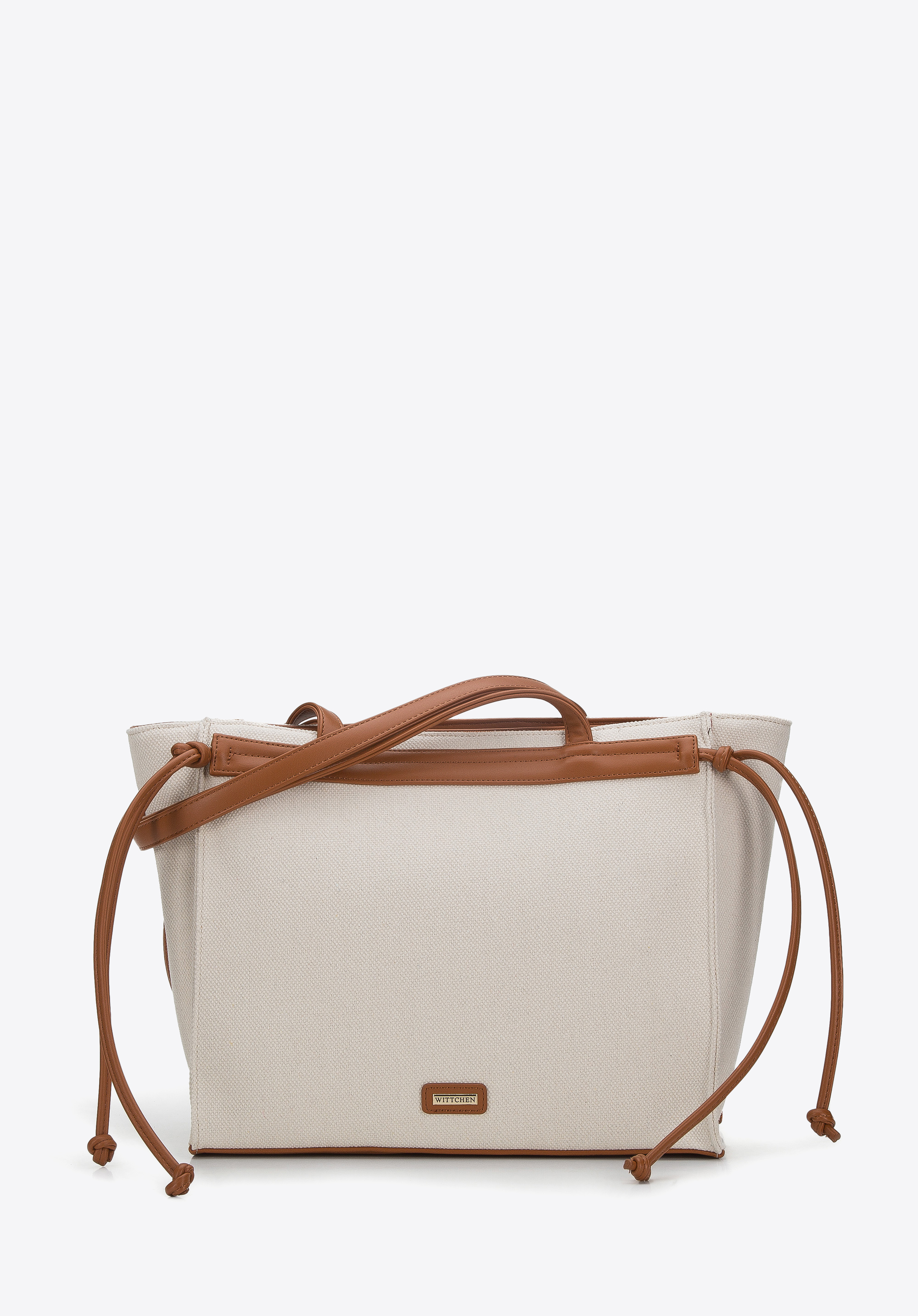 Shopper-Tasche aus Baumwolle, braun, 94-4Y-218-5, Bild 1