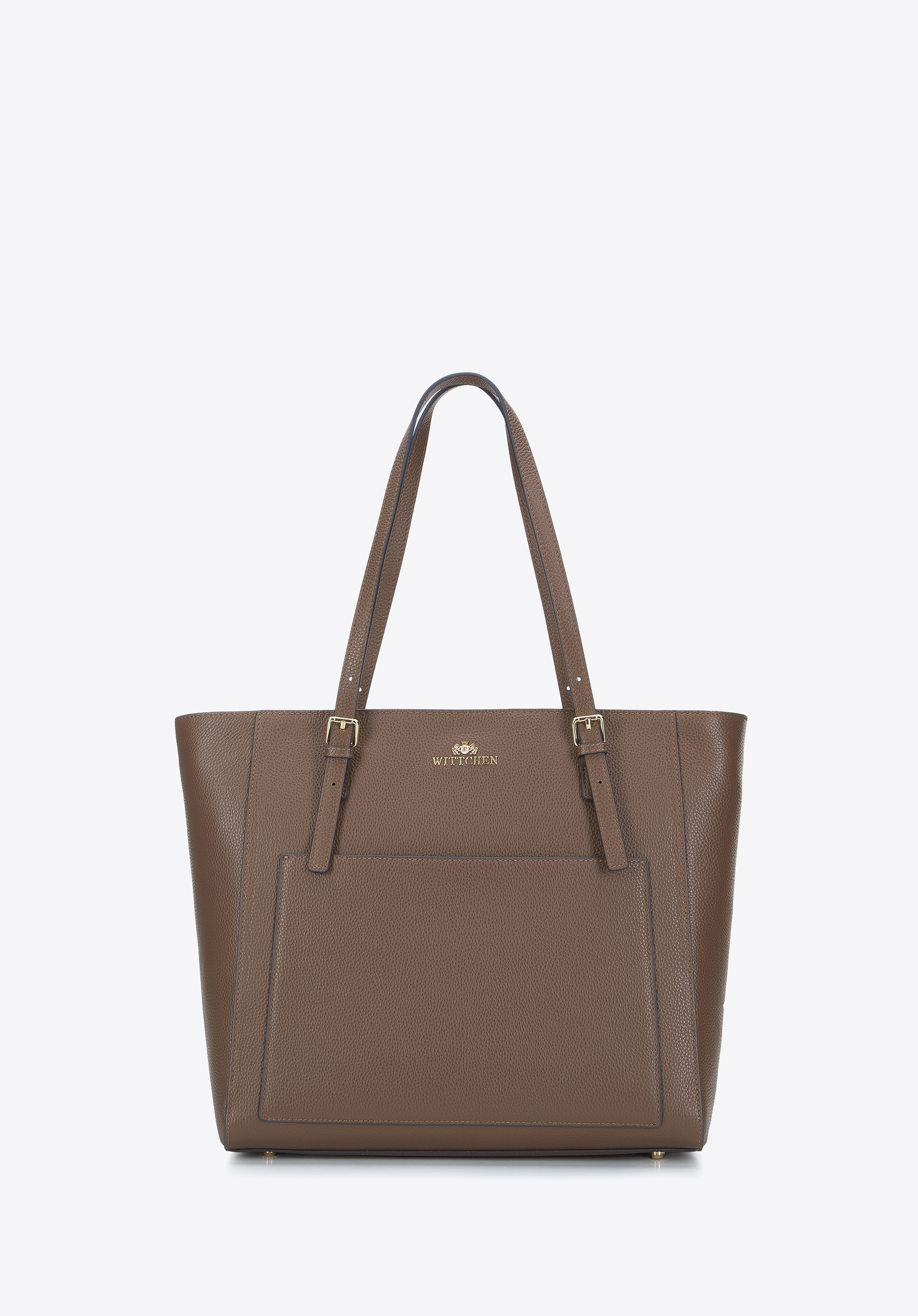 Shopper-Tasche aus Leder mit großem Fach