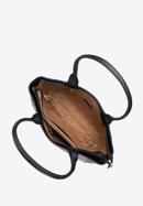 Shopper-Tasche aus Ökoleder mit Metall-Einsatz und Streifen, braun, 95-4Y-402-4, Bild 3