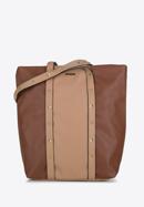 Shopper-Tasche mit genietetem Riemen, braun, 94-4Y-716-1, Bild 1