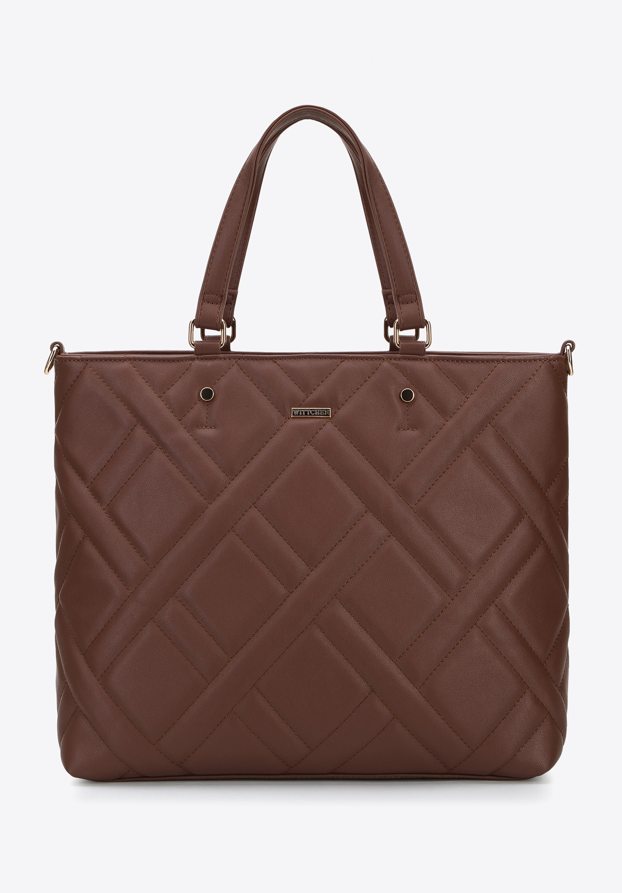 Shopper-Tasche mit geometrisch gesteppter Vorderseite