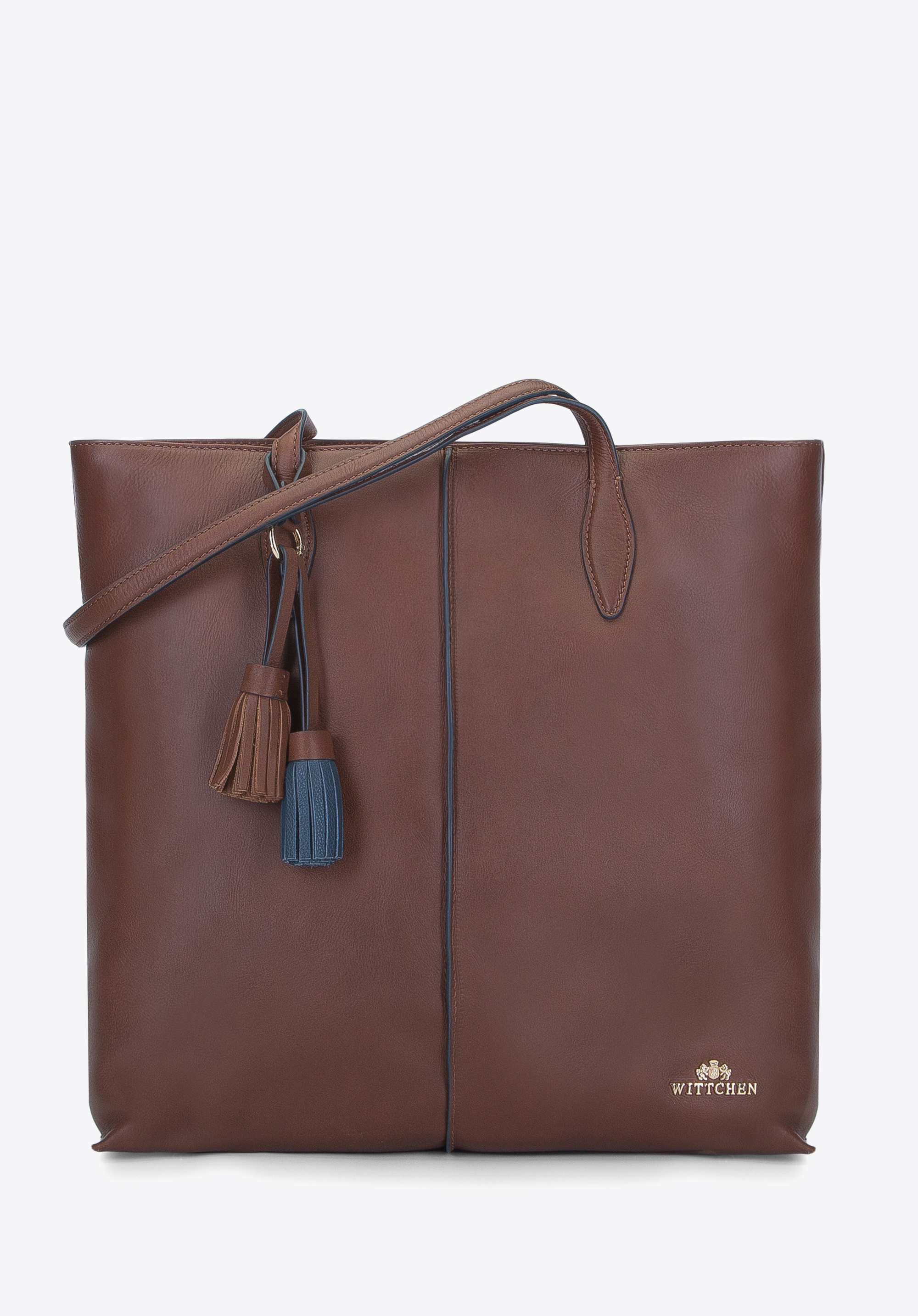 Shopper-Tasche mit zweifarbigen Quasten