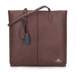 Shopper-Tasche mit zweifarbigen Quasten, braun, 93-4E-200-5N, Bild 1
