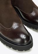 Stiefeletten für Herren aus zwei Lederarten mit Verzierung, braun, 97-M-513-4-39, Bild 8