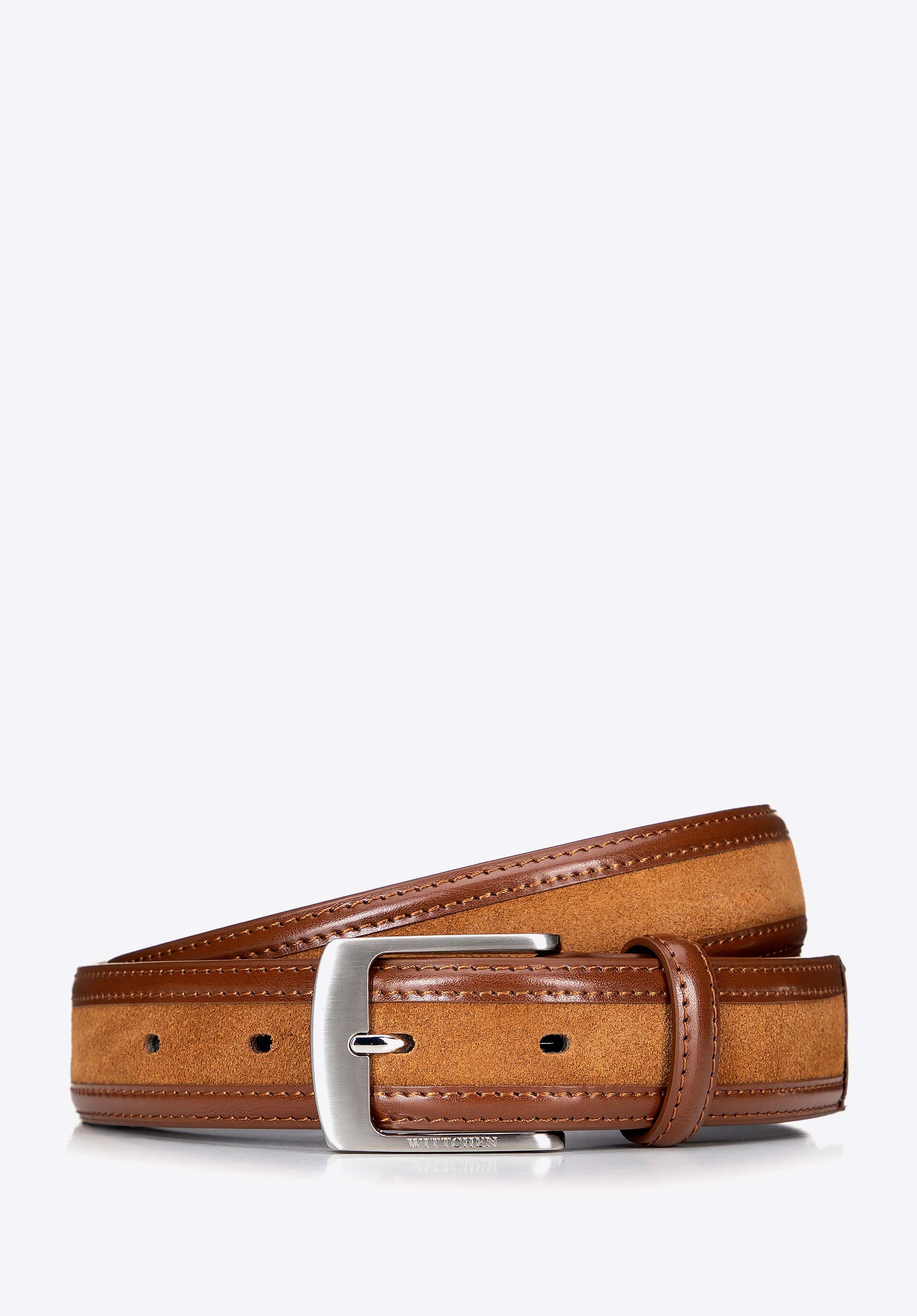 Strukturierter Ledergürtel für Herren, braun, 100-8M-901-5-12, Bild 1