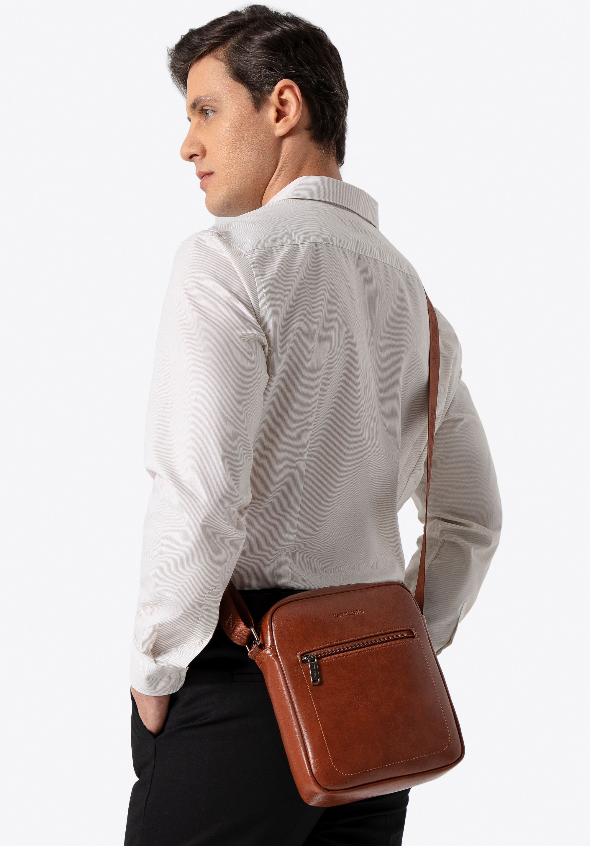 Tasche aus Öko-Leder für Herren, braun, 100-4P-911-5, Bild 1
