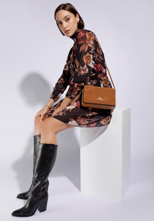 Überschlagtasche aus Leder für Damen mit Quastendetail, braun, 95-4E-624-44, Bild 15