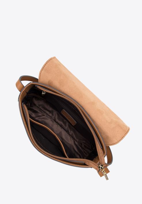 Überschlagtasche aus Leder für Damen mit Quastendetail, braun, 95-4E-624-44, Bild 3