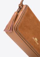 Überschlagtasche aus Leder für Damen mit Quastendetail, braun, 95-4E-624-44, Bild 4