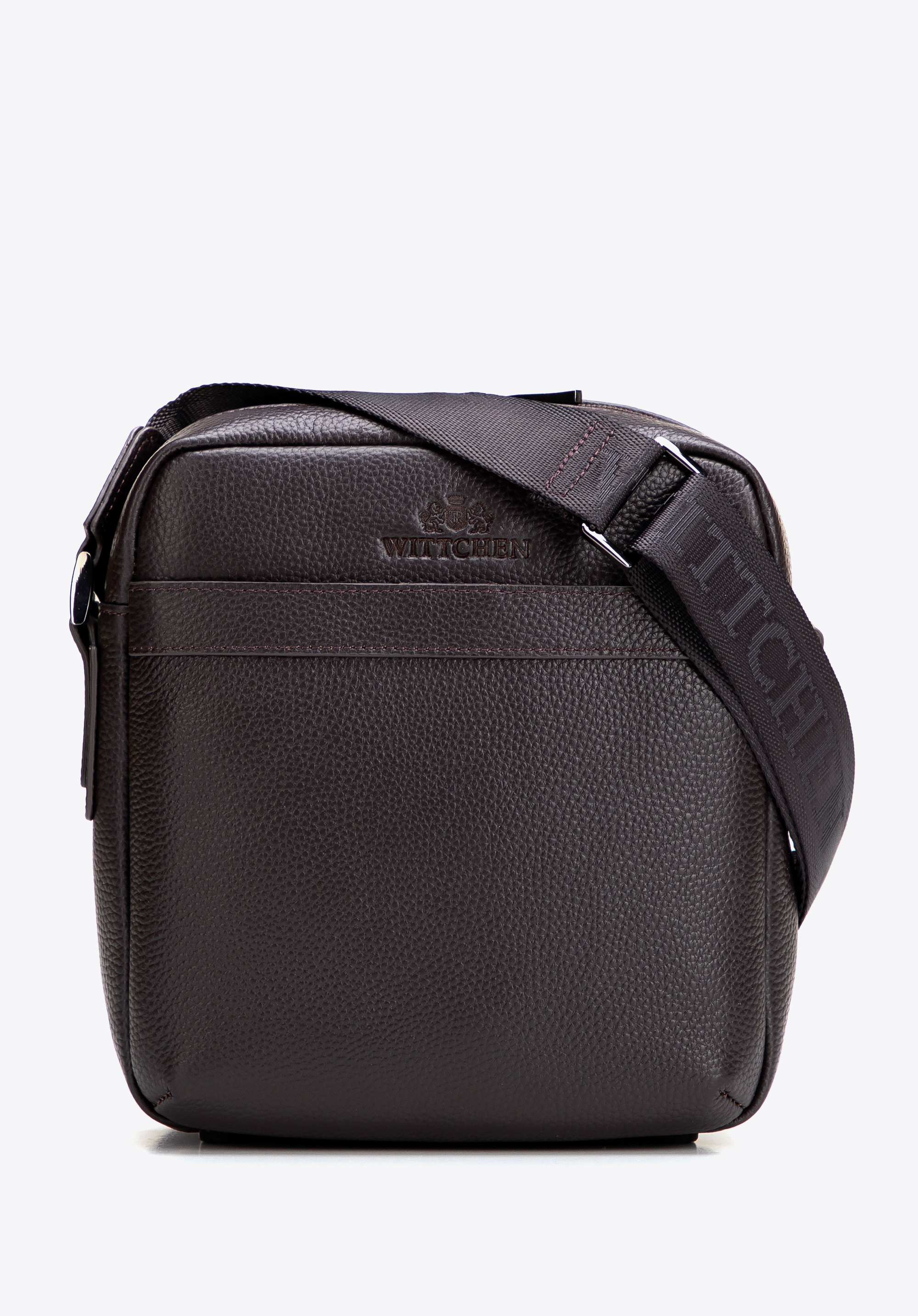 Umhängetasche aus genarbtem Leder für Herren, braun, 29-4U-307-4, Bild 1